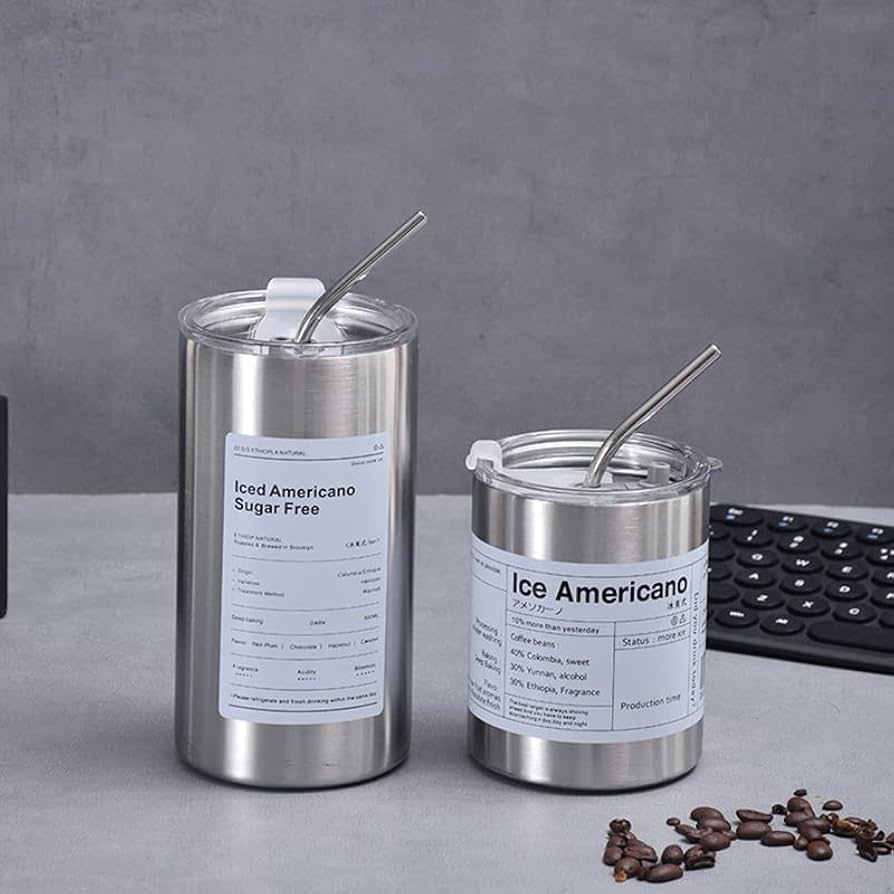 Stainless Steel Ice Coffee And Tea Tumbler, Portable Leakproof Coffee Tumbler, Travel Insulated Car Tumbler With Lid Stainless Steel Ice Coffee And Tea Tumbler, Portable Leakproof Coffee Tumbler, Travel Insulated Car Tumbler With Lid